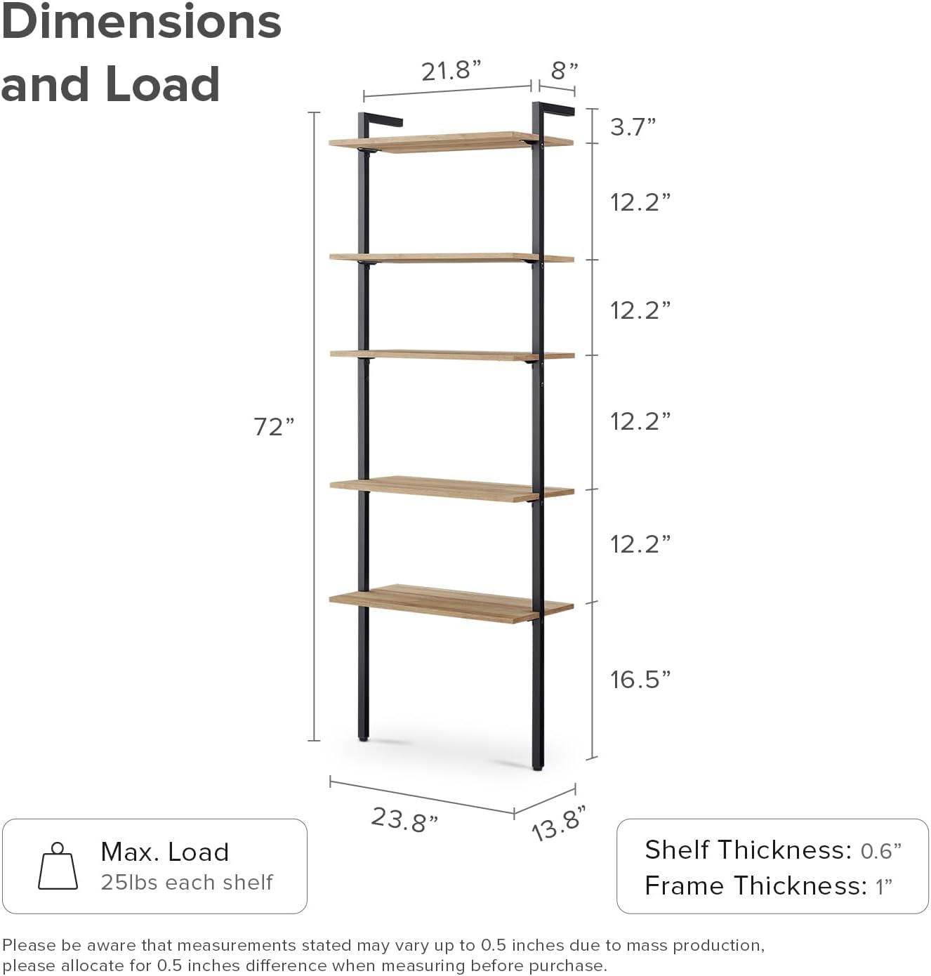 mopio Norwin 5-Tier Ladder Shelf, 3-Tier Ladder Shelf Cabinet & Ladder Desk Cabinet (Set of 3), Wall Book Shelves, Farmhouse Industrial Bookcases, Standing Shelf, Desk Shelf, Living Room, Bedroom