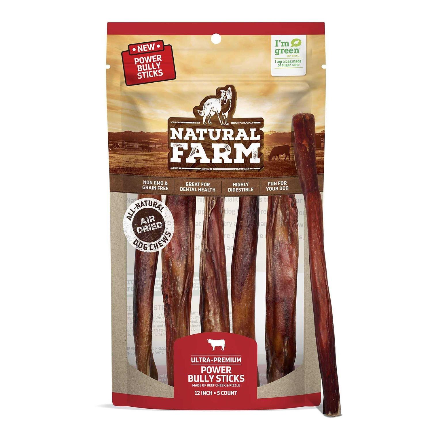 Natural Farm Power Bully Sticks Dog Treats - Pet Supplies online store