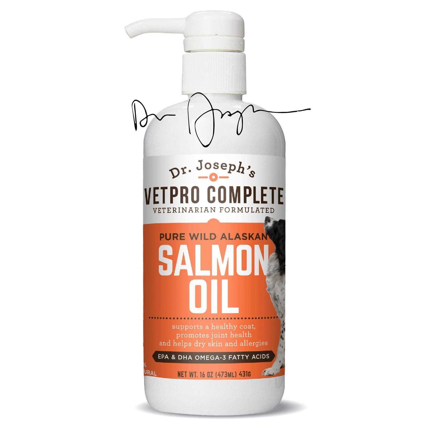VetPro Complete VetPro 100% Pure Wild Alaskan Salmon Oil Supplement for Dogs & Cats 16 Ounces - Pet Supplies online store