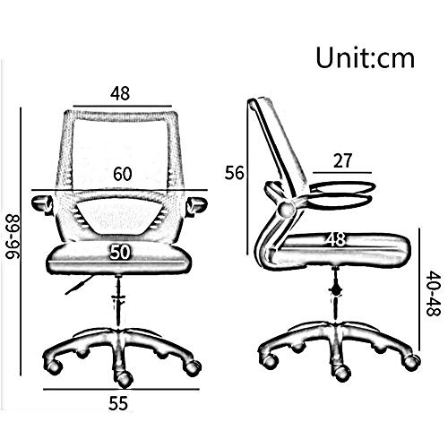 Office Chair,Office Swivel Chair, Ergonomic Mesh Desk Chairs Lumbar Support Computer Nylon Base Adjustable Height Armrests Chair (Green White base)