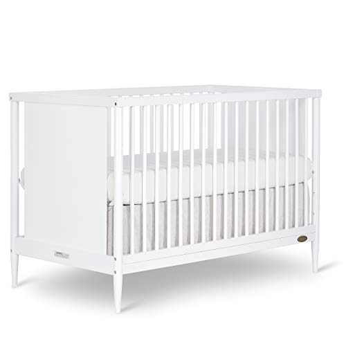 Clover 4-in-1 Modern Island Crib with Rounded Spindles in Olive, Convertible Crib, Mid-Century Meets Modern, Coordinates with The Clover Changing Counter