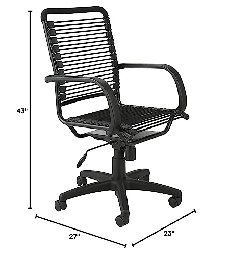 Eurø Style Chair, L: 27 W: 23 H: 38-43 SH: 18-23, Black/Aluminum