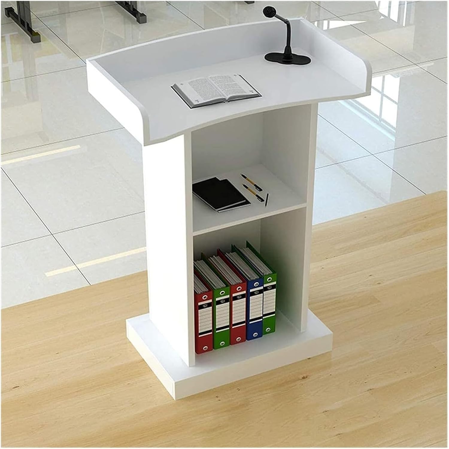 Lectern Podium Stand, Wood Lectern Stand-Up Wood Lectern Presentation Lectern Stand, School Teacher Lectern, Reception Desk, Standing Desk