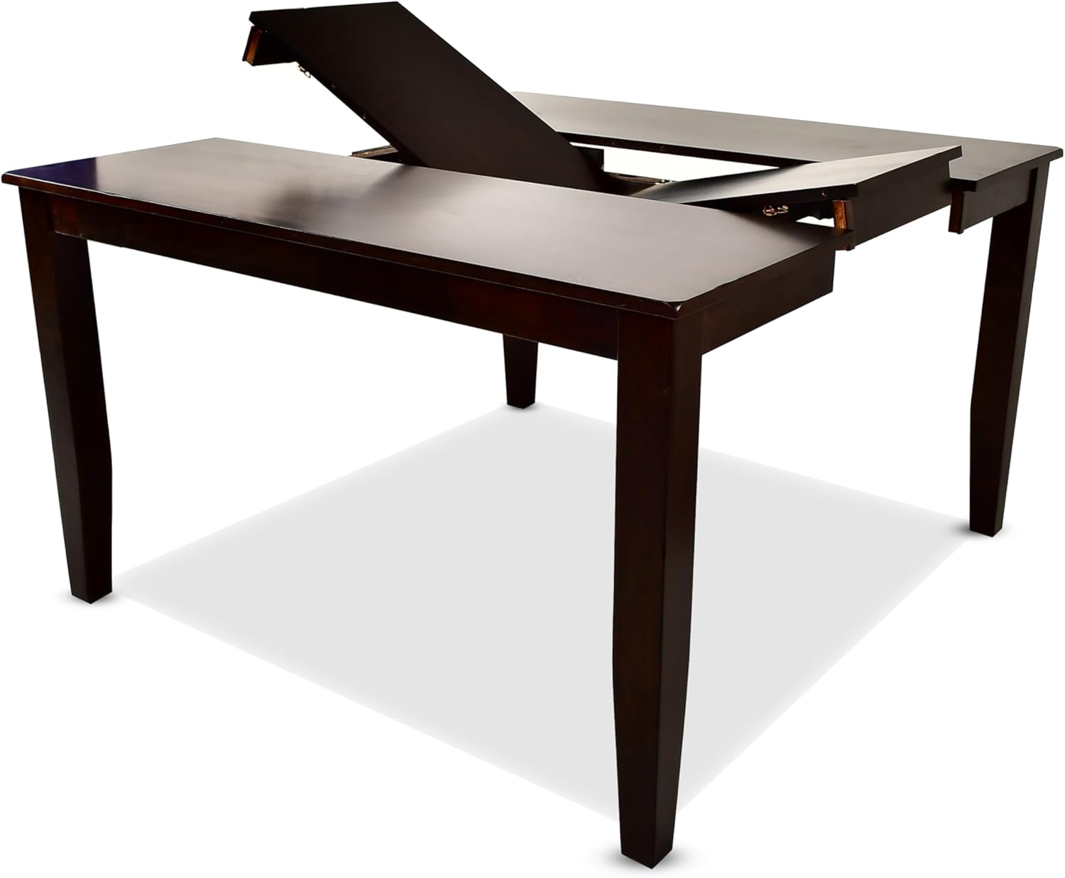 Steve Silver Company Extendable Height Dining Table, Mango Solids and Veneers, Dark Espresso Finish, Self-Storing Butterfly Leaf Counter, 60