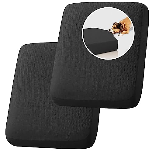 H.VERSAILTEX Water Resistant Woven Linen Look Couch Cushion Covers Individual Seat Couch Slipcover Set Chair Cushion Covers Suitable for Armchair Cushion Protector Slipcovers (1 Pack, Taupe)