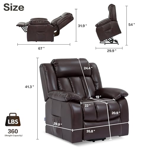 Lift Recliner Chair,Electric Power Recliner with 8-Point Massage and Heating System,Easy Assembly,Tool-Free Setup,Zero-Gravity Comfort,for Elderly, Home Theater,with 360 lbs Support (Beige)