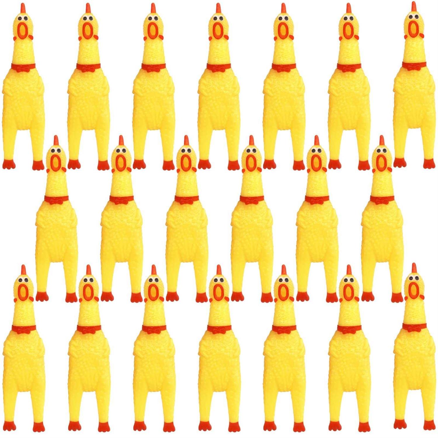 Zddaoole 20 Pcs Rubber Chicken,Screaming Chicken,Squeeze Chicken,Yellow Rubber Squaking Dog Toys,Prank Novelty Noise Toy - Pet Supplies online store