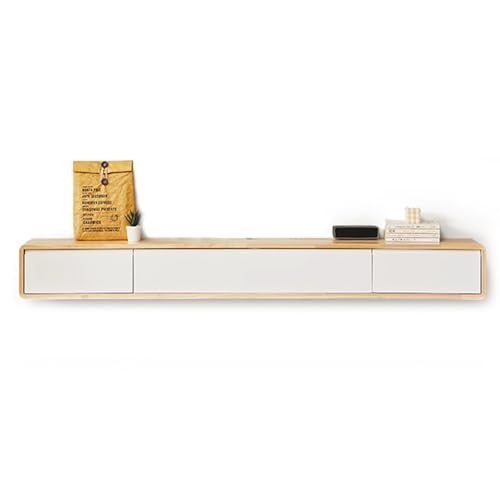 Floating TV Stand, Wall Mounted TV Shelves with Door,TV Media Console, Floating TV Cabinet Large Storage TV Bench Under TV(C,140x20x24cm)