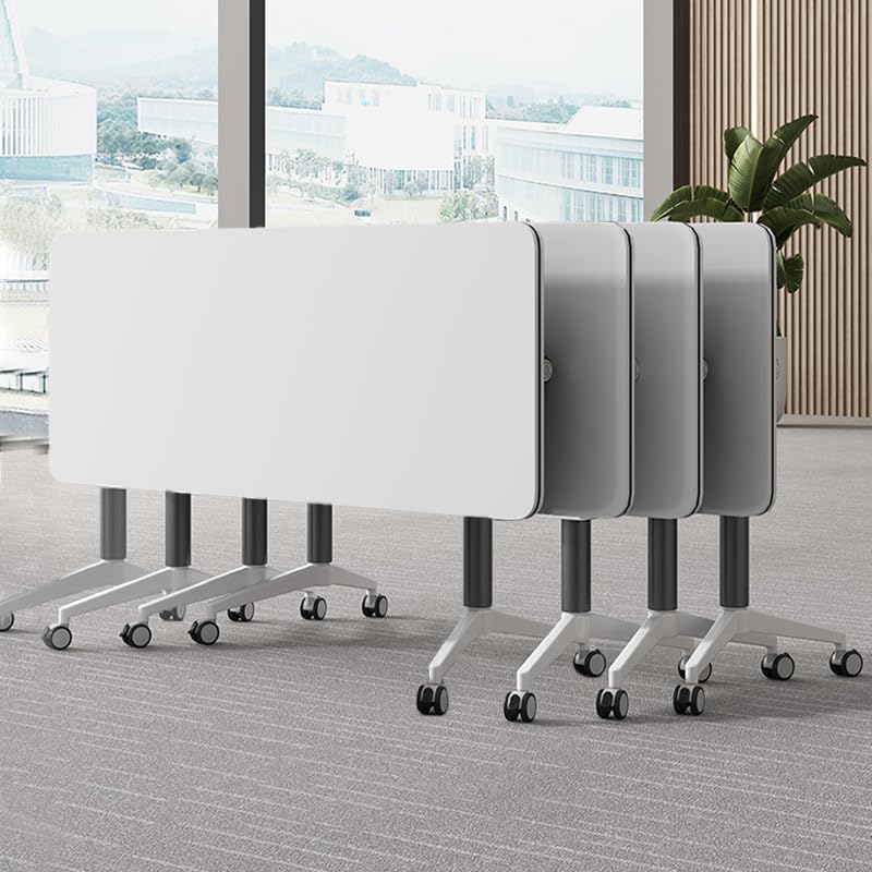 4PCS Conference Table, Folding Conference Room Tables with Flip-Top Design, Mobile Seminars Dynamic Meetings Training Tables for Offices, Classrooms, and Meeting Room (4 Pack, 55.1