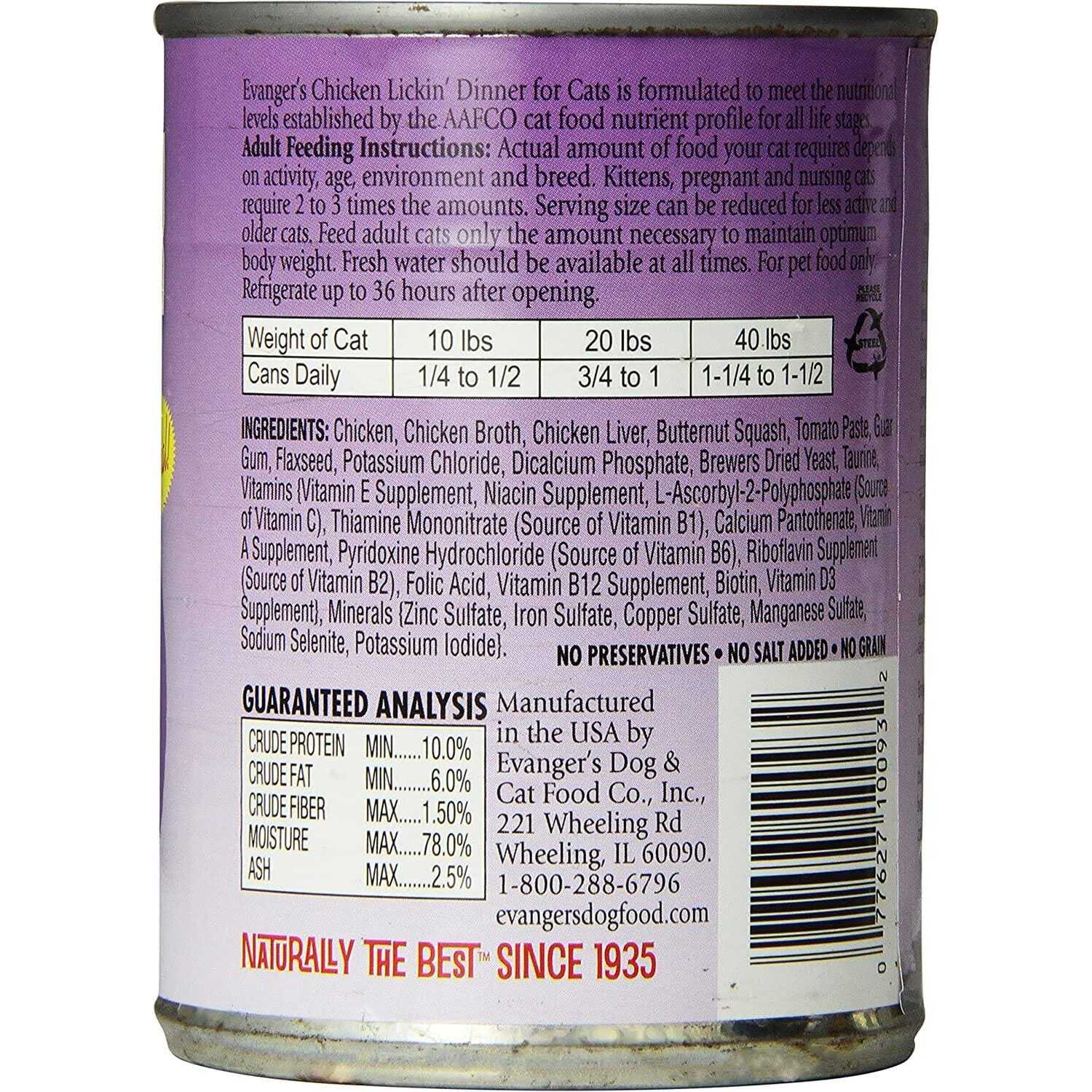 Evangers Chicken Lickin' Dinner Canned Cat Food - Pet Supplies online store
