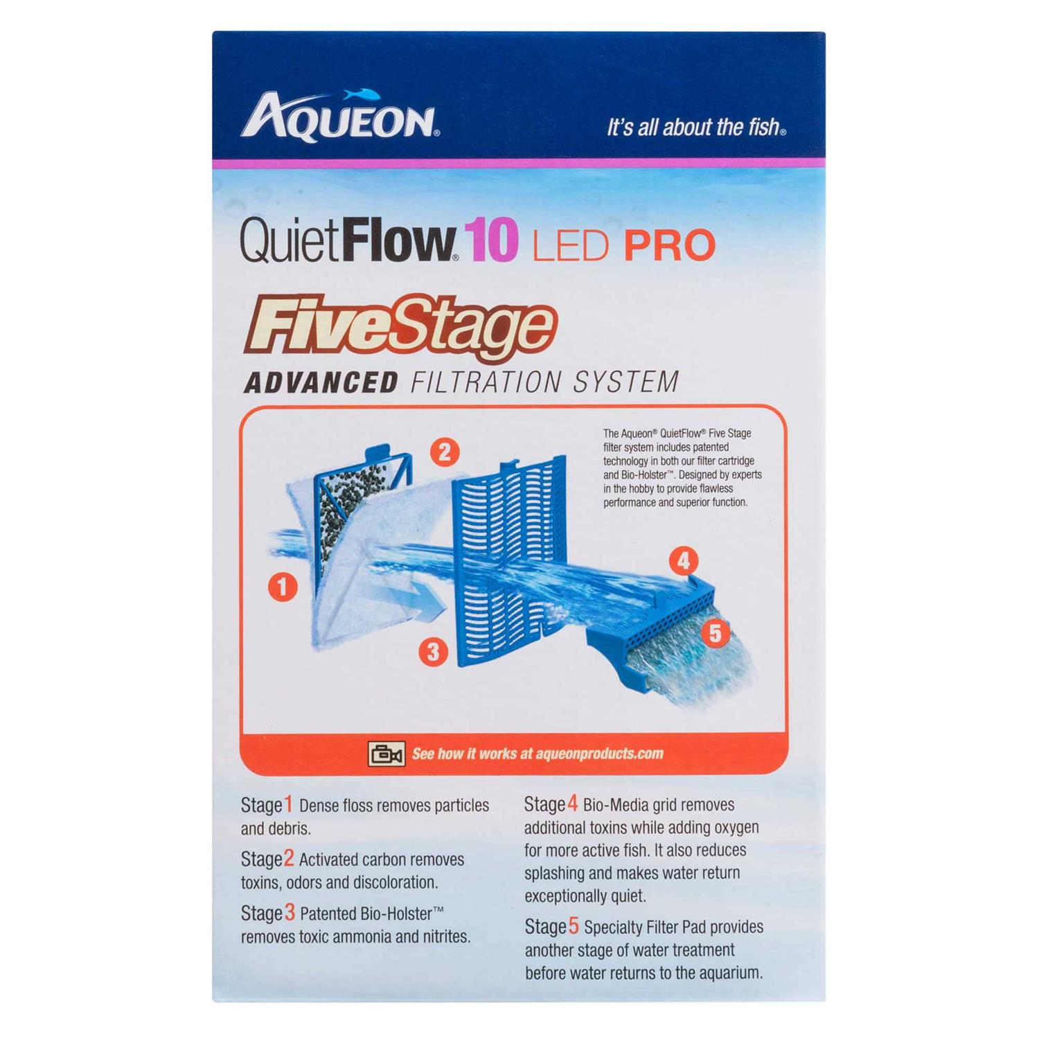 Aqueon QuietFlow 10 LED Pro Aquarium Power Filter - Pet Supplies online store
