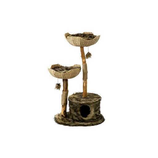 Mau Cento Modern Wooden Cat Tree & Condo, White - Pet Supplies online store