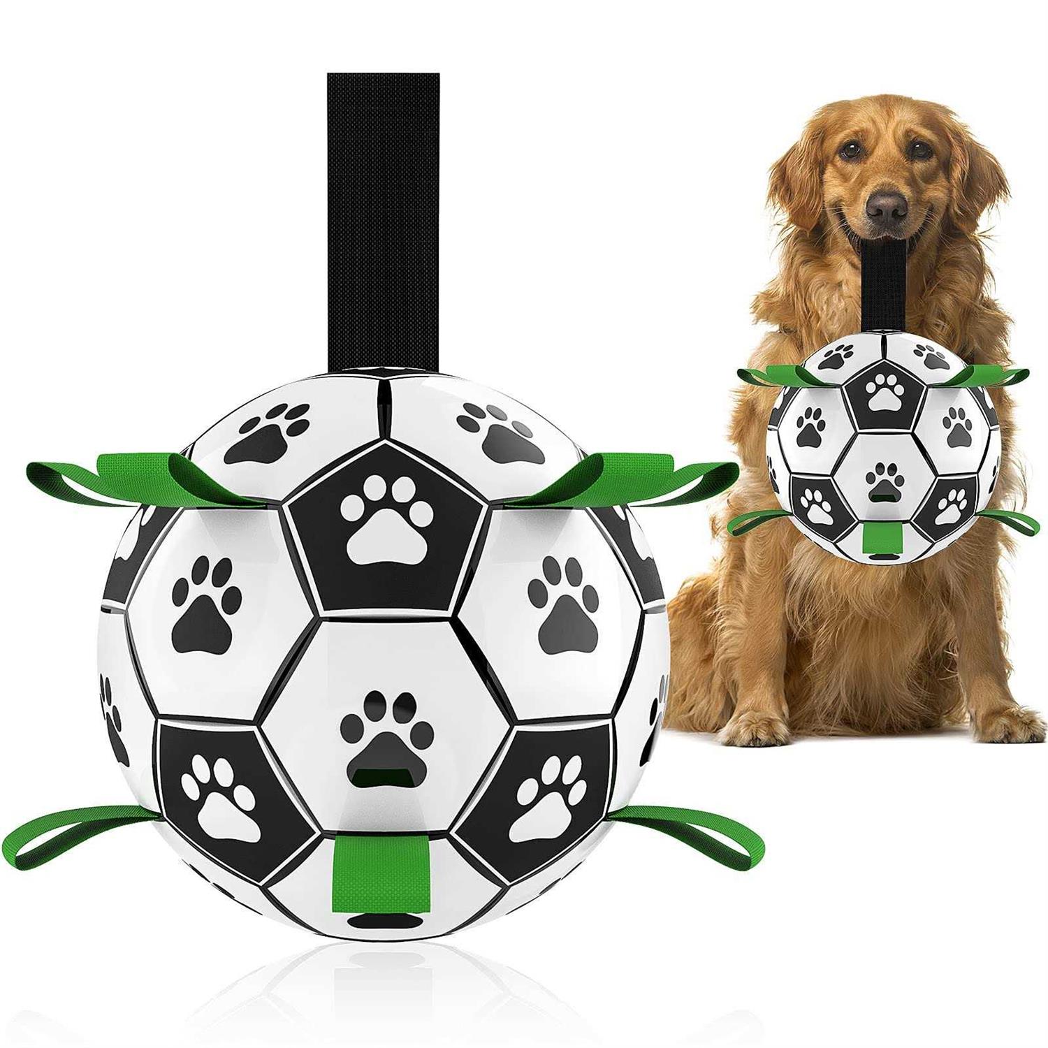 QDAN Dog Toys Soccer Ball with Straps Interactive Dog Toys for Tug of War - Pet Supplies online store