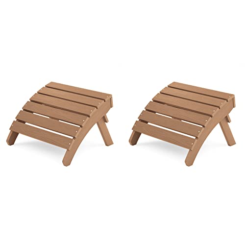 MXIMU Folding Adirondack Ottoman, Plastic Adirondack Footstool, Premium All Weather Ottoman for Adirondack Chairs, Wide Use in Backyard, Garden, Lawn, Porch, Poolside (Navy)