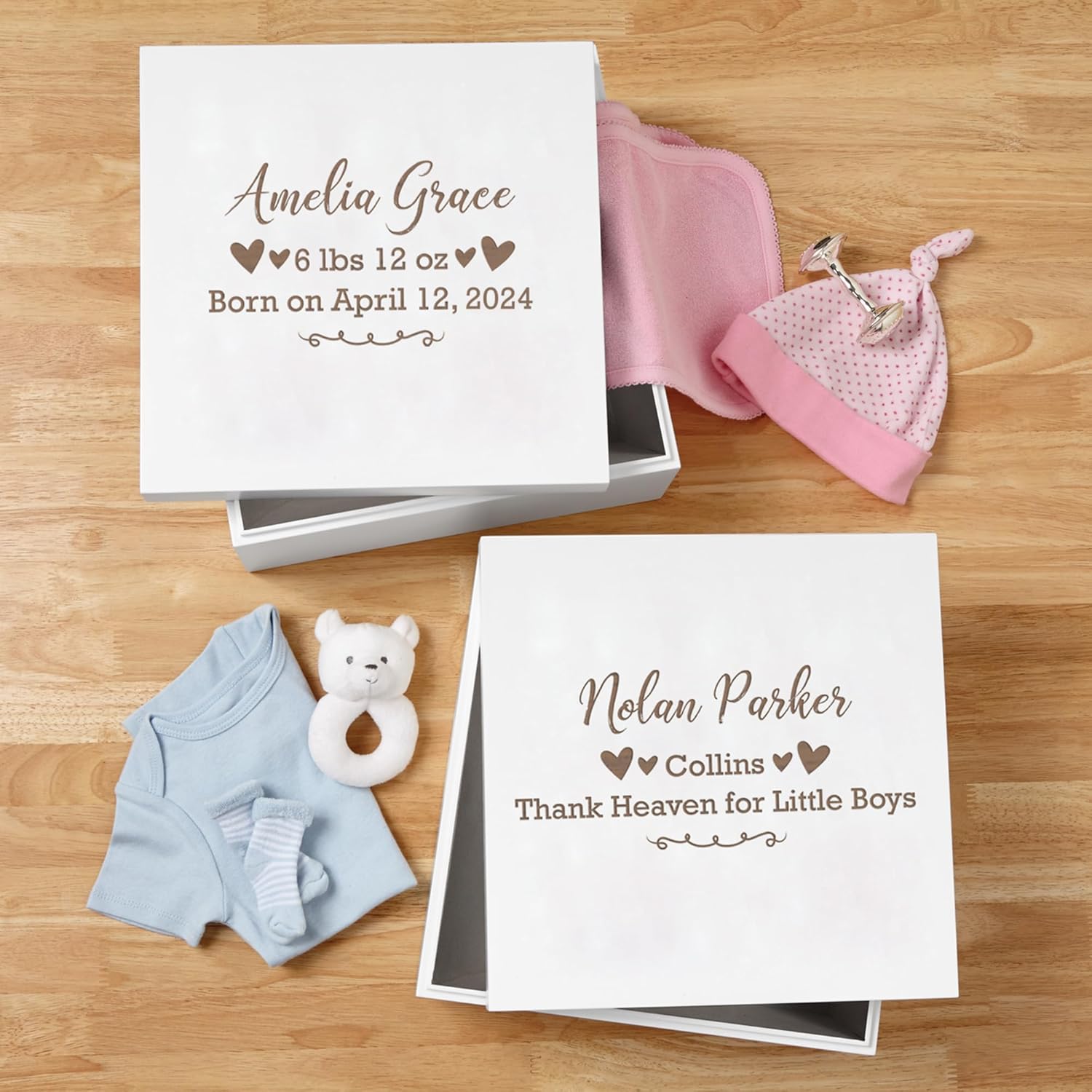 Let's Make Memories Personalized Keepsake Box for Newborn - Memento Storage - Memories Box -Nursery Décor - 6