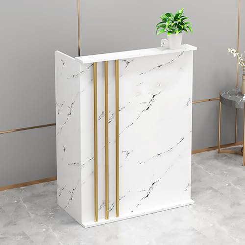 Office Reception Desk for Small Spaces, Small Reception Desk with Lockable Drawers, Modern Cashier Front Desk with Counter, for Salon Lobby Checkout Reception Room Office, A