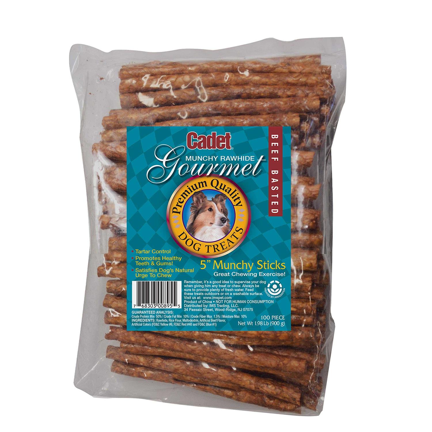 Cadet 5 Inch Rawhide Munchy Beef Basted Sticks - Pet Supplies online store