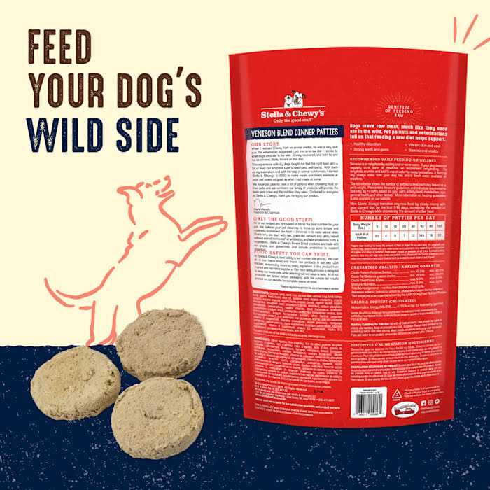 Stella & Chewy's Dog Freeze Dried Food Dinner Patties Venison Blend - Pet Supplies online store