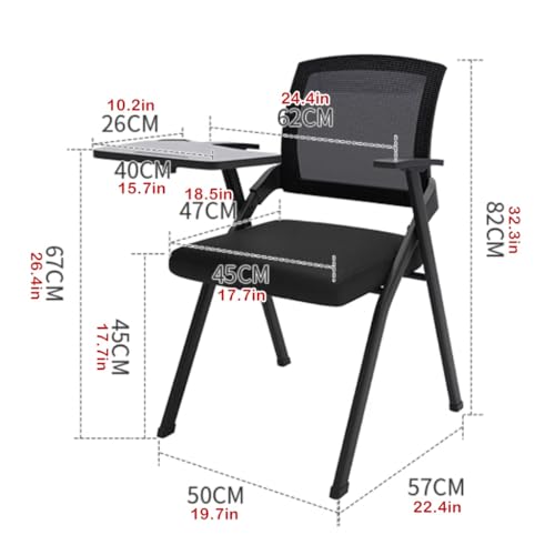 Foldable Conference Room Chair Lightweight Chairs for Office Desks, Folding Training Chair Breathable Meeting Chair Wide Seat Training Ergonomic Office Chair for Company (Color : Blue)