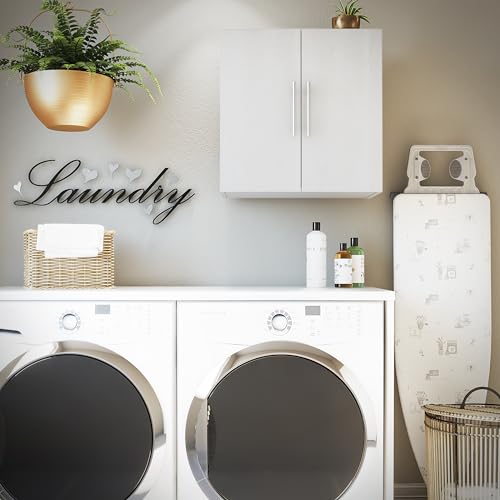 SystemBuild Evolution Camberly 3 Door Wall Cabinet with Hanging Rod, Ivory Oak & Evolution Camberly 24