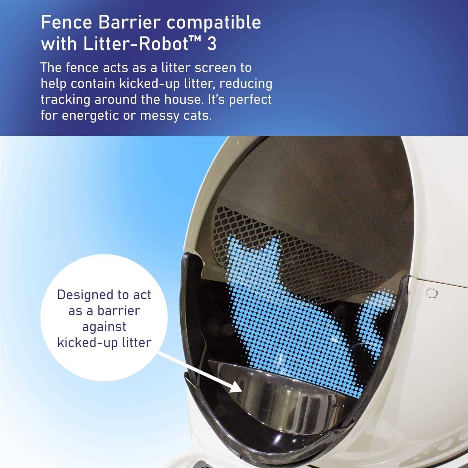 Pet Standard Fence/Litter Barrier Compatible with Litter-Robot 3 Connect, Reduces Tracking, Helps Contain Kicked-Up Litter and Prevent Messes - Pet Supplies online store
