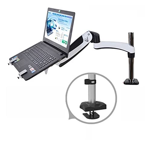 GST112-LP10 Hole Clamp Full Motion Aluminum Strong Gas Spring Dual Arm Laptop Desktop Mount Swivel Stand Notebook Tray (Color : DL-GST112C-LP60) (Dl gst112g)