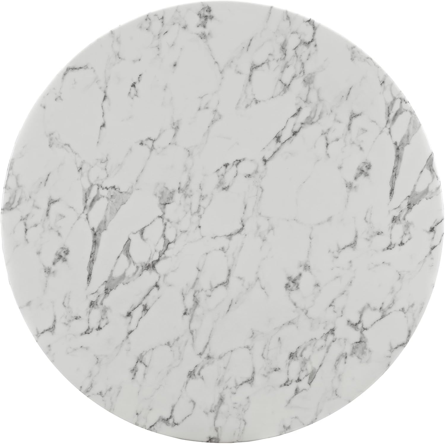 Contemporary Modern Urban Designer Dining Kitchen Room Dining Table Round White Wood Metal Steel