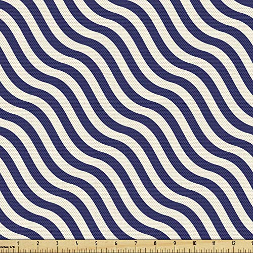 Ambesonne East Fabric by The Yard, Japanese Carp Koi Fish with Lotus Flowers East Culture Nature, Decorative Fabric for Upholstery and Home Accents, 3 Yards, Sienna Orange