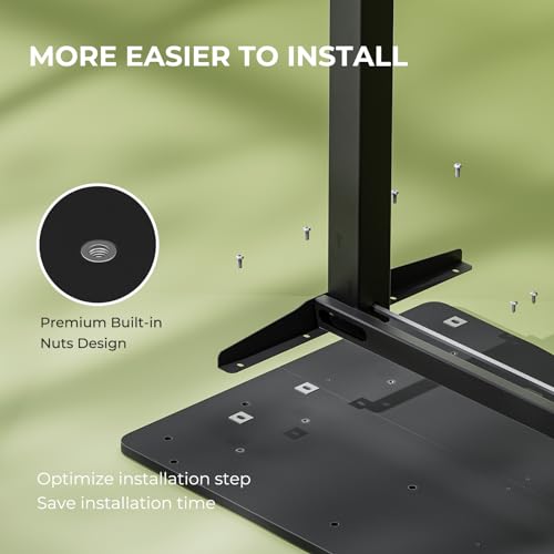 Electric Standing Desk,Adjustable Height Desk With Curved Desktop, Stand Up Desk With 2 Metal Hooks & Cable Organizer Box, Powerful Motor For Fast Switch From Sit To Stand Position 55x24 Black