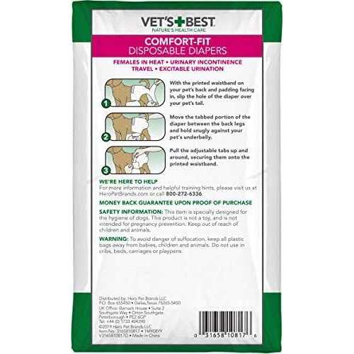 Vet's Best Comfort Fit Disposable Female Dog Diapers - Pet Supplies online store