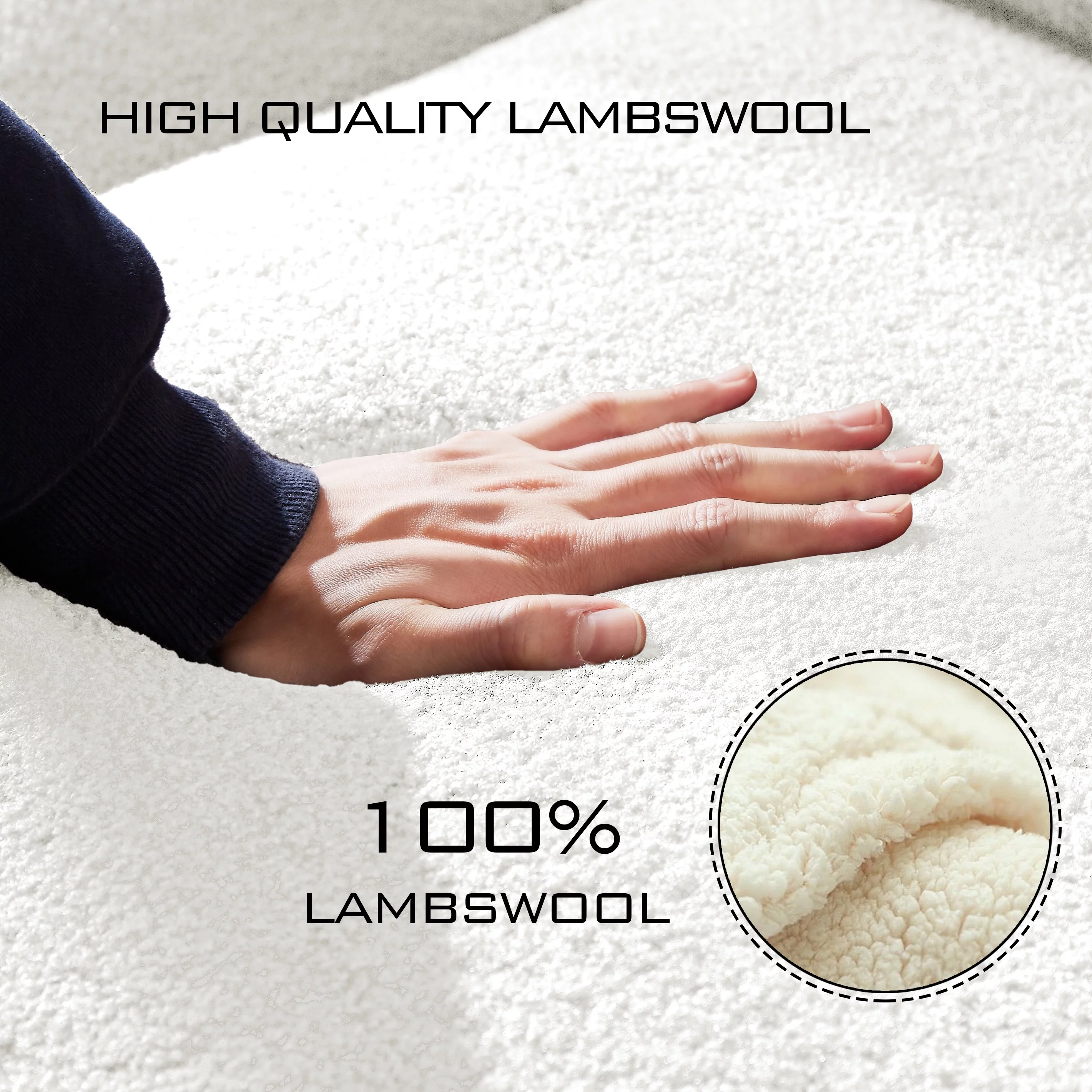 Jarenie Sherpa sofa，Modular Sectional Sofa,sleeper couch sofa,Modular Sectionals with Ottomans,Couch with Chaise for Living Room,sectional couches for living room,White