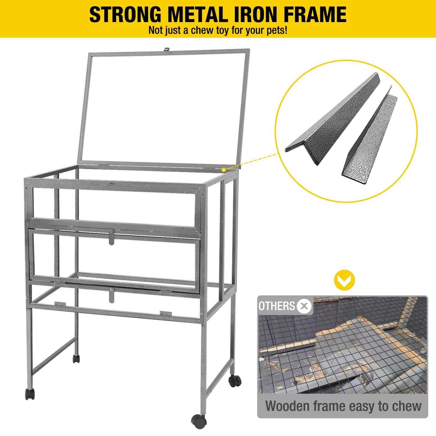 Aivituvin Hamster Cage Large Guinea Pig Cage with Metal Frame Movable Rat Habitat with Aluminium Alloy Edge,Plastic Deep Not Leakage Pull Out Tray,Storage - Pet Supplies online store