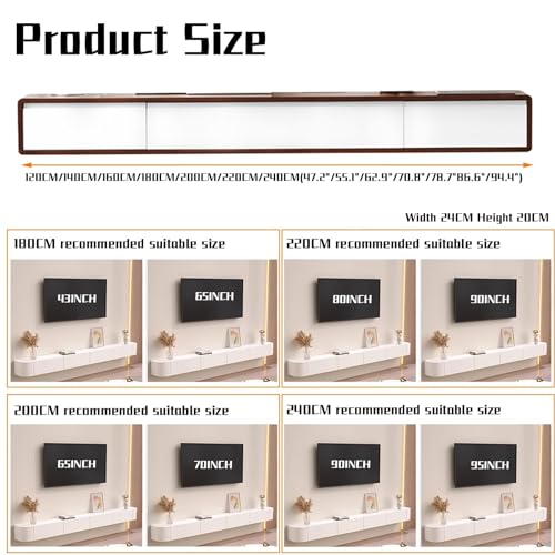 Floating TV Stand with 2 Doors, Wall Mounted TV Shelf,Floating Shelf for Under TV,Floating TV Console with Cabinets for Bedroom Living Room(Size:140CM/55.1