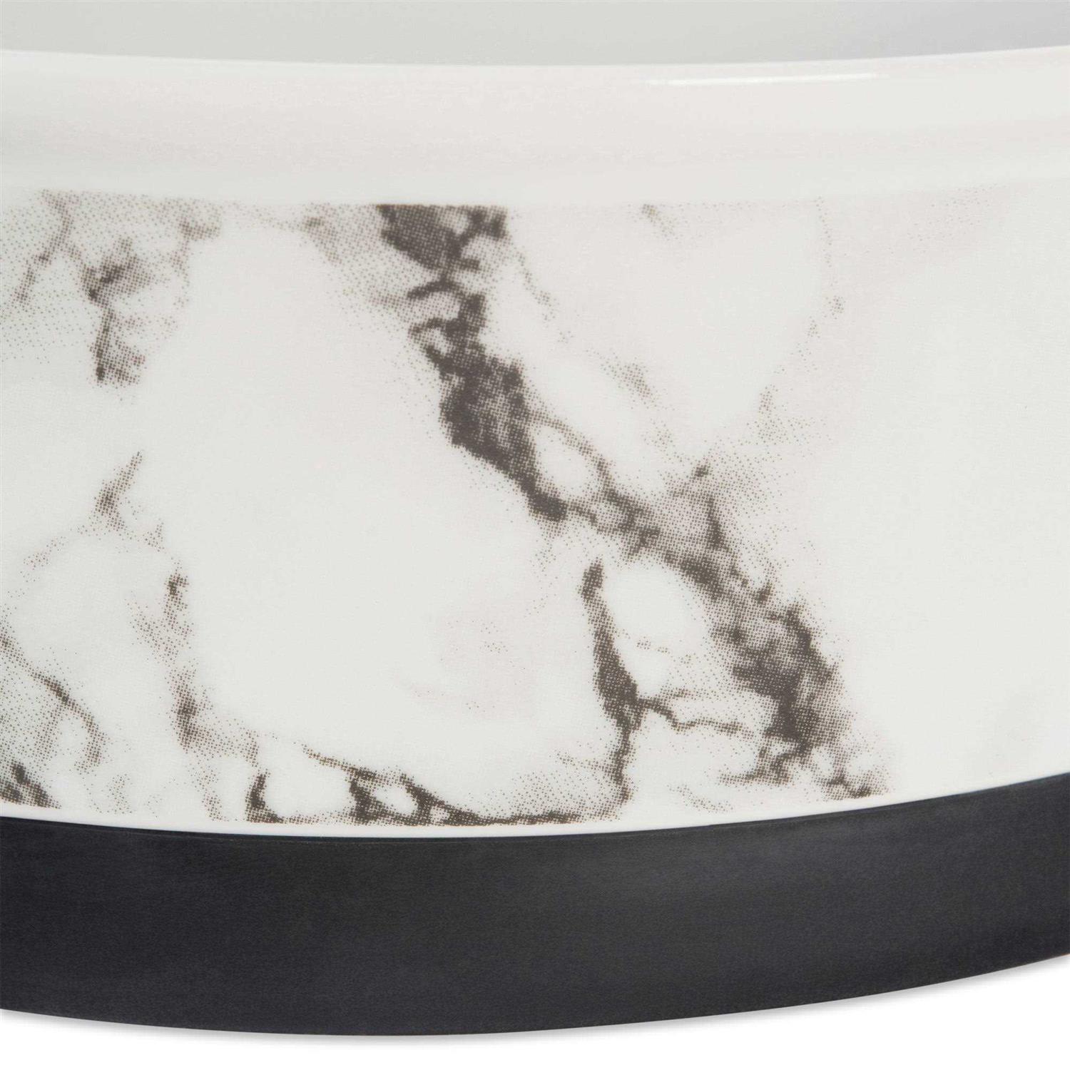 Bone Dry Pet Bowl White Marble Set/2 - Pet Supplies online store
