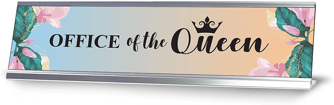 Office of The Queen, Floral Designer Series Desk Sign Nameplate (2 x 8
