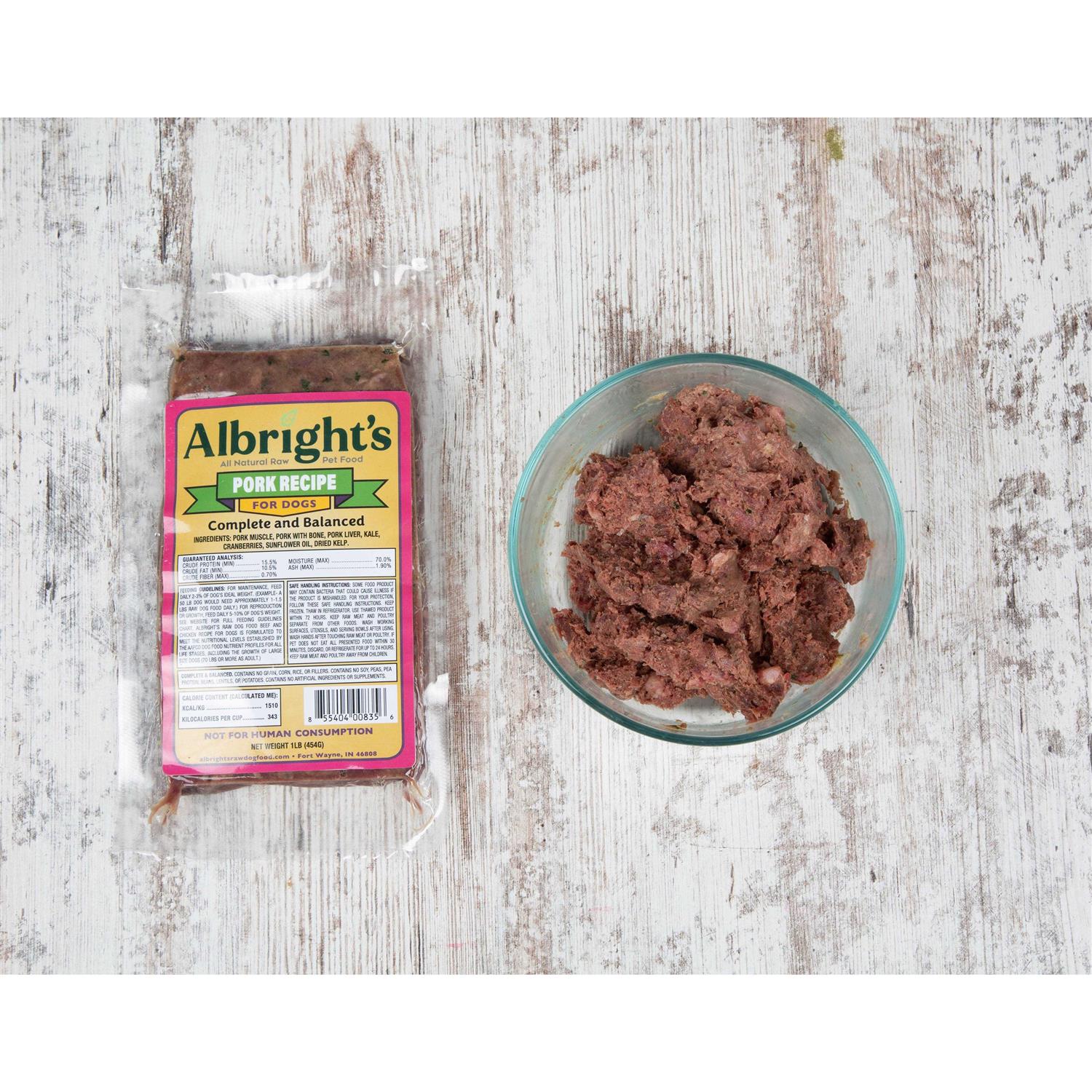 Albright's Raw Frozen Dog Food Chubs - Pet Supplies online store