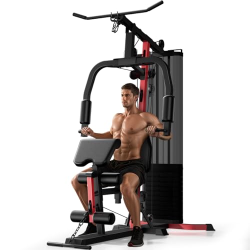 Home Gym System with 160LB Weight Stack, Multifunctional All-in-One Workout Station, Full Body Strength Training System
