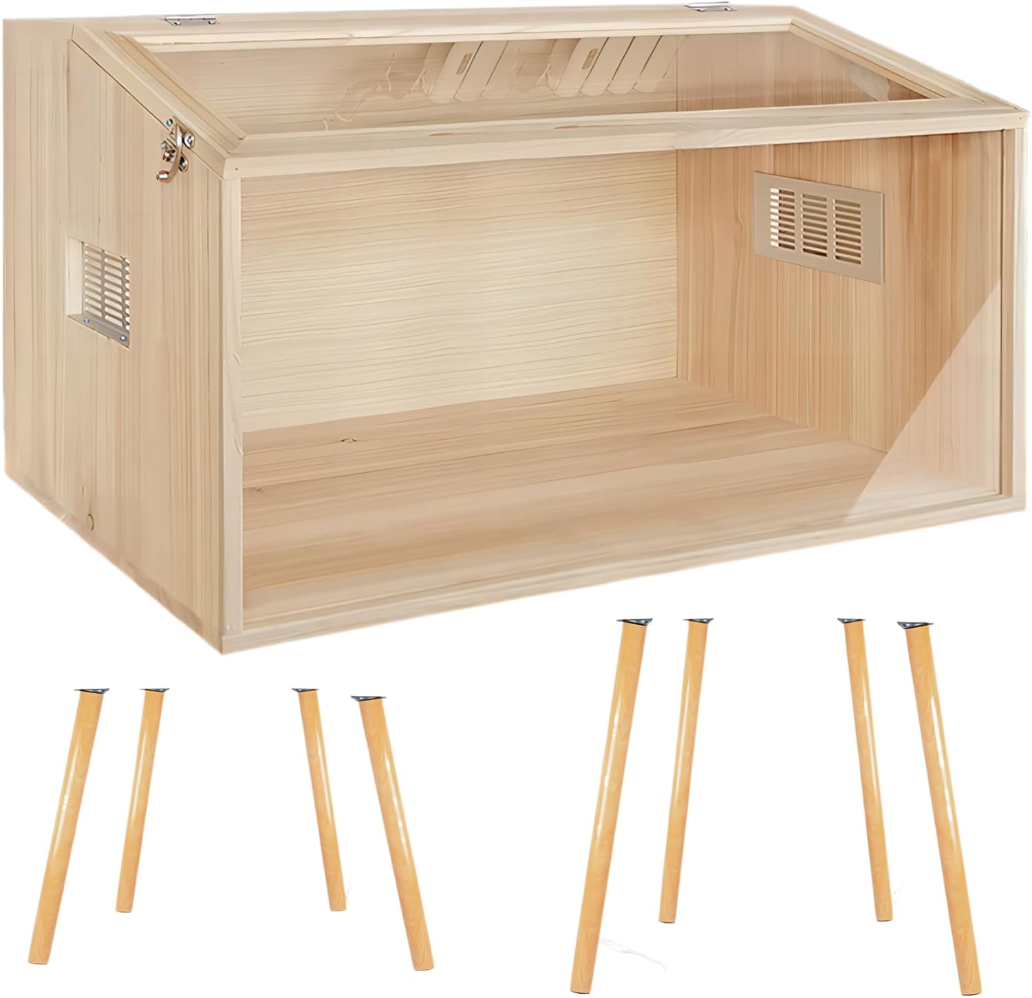 32 Inch Wooden Hamster Cage with Acrylic Sheets – Large Habitat for Hamsters, Rats, Gerbils, and Guinea Pigs - Openable Top and Solid Built Cage Design The Vents are Anti-bite