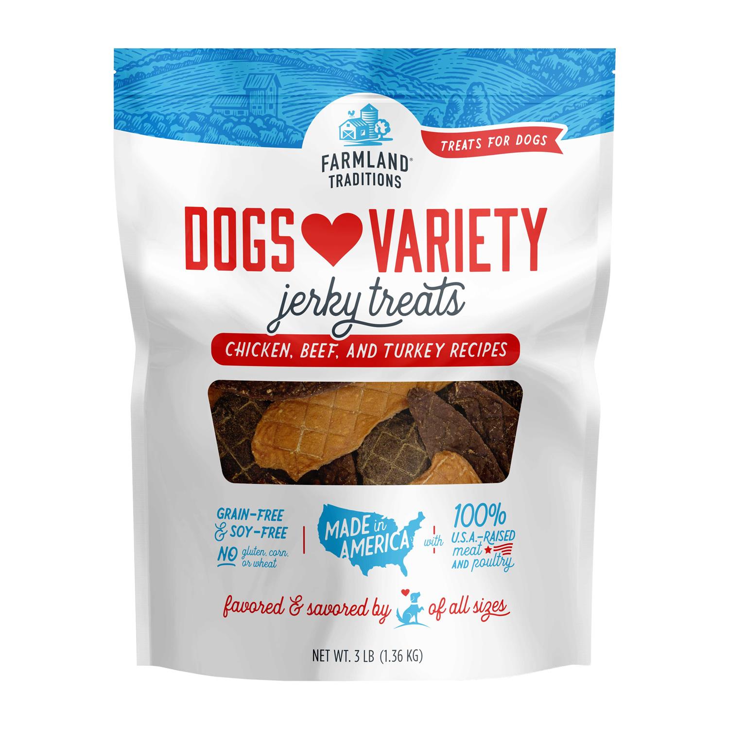 Farmland Traditions Dogs Love Variety Jerky Treats - Pet Supplies online store