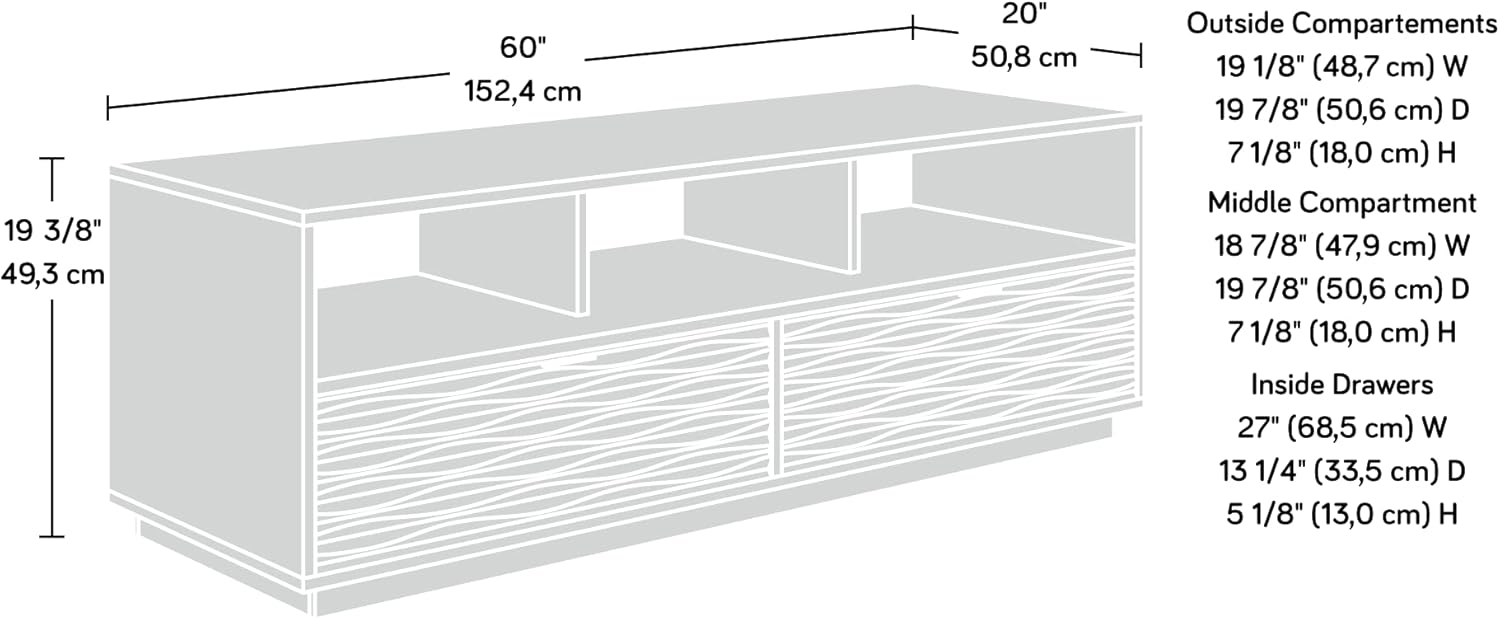 Sauder Morgan Main TV Credenza with Storage, L: 60.04