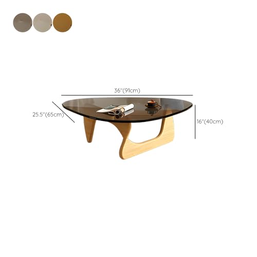 Triangle Glass Coffee Table,Noguchi Aesthetic Coffee Table, Vintage Coffee Table for Living Room- 32