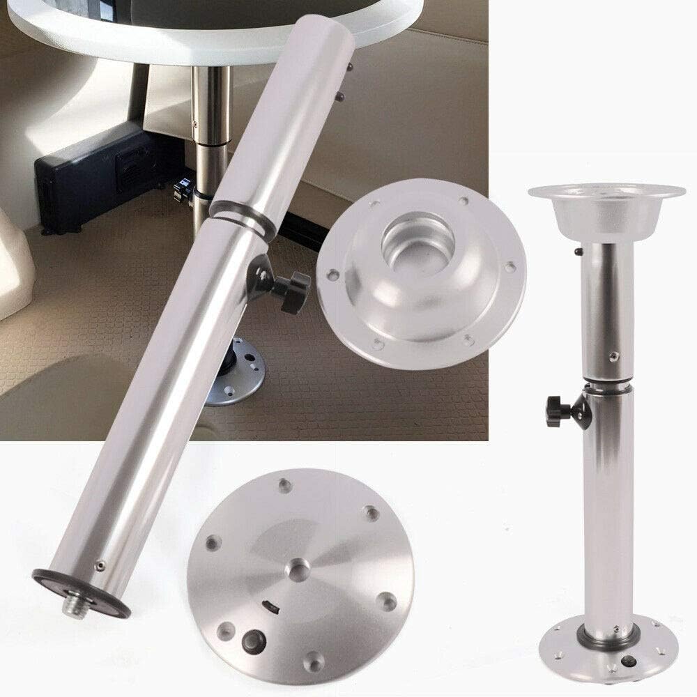 Adjustable Table Legs Pedestal Stand Base 22-28 Inch Desk Legs Furniture Leg Metal Table Legs Silver Metal Legs for Table Table Leg Base Stand for Bar RV Boat Caravan