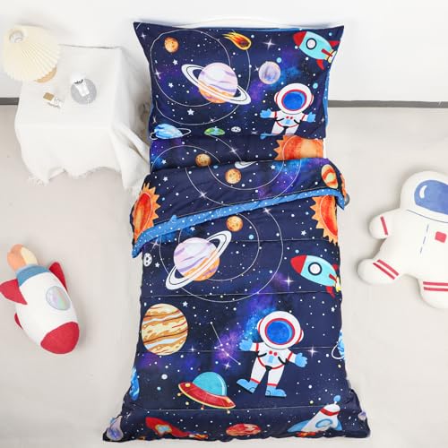 4 Piece Toddler Bedding Set, Flower Toddler Bed Comforter Sets for Girls, includes Quilted Comforter, Flat Sheet, Fitted Sheet and Pillowcase, Ultra Soft and Breathable, Pink Floral