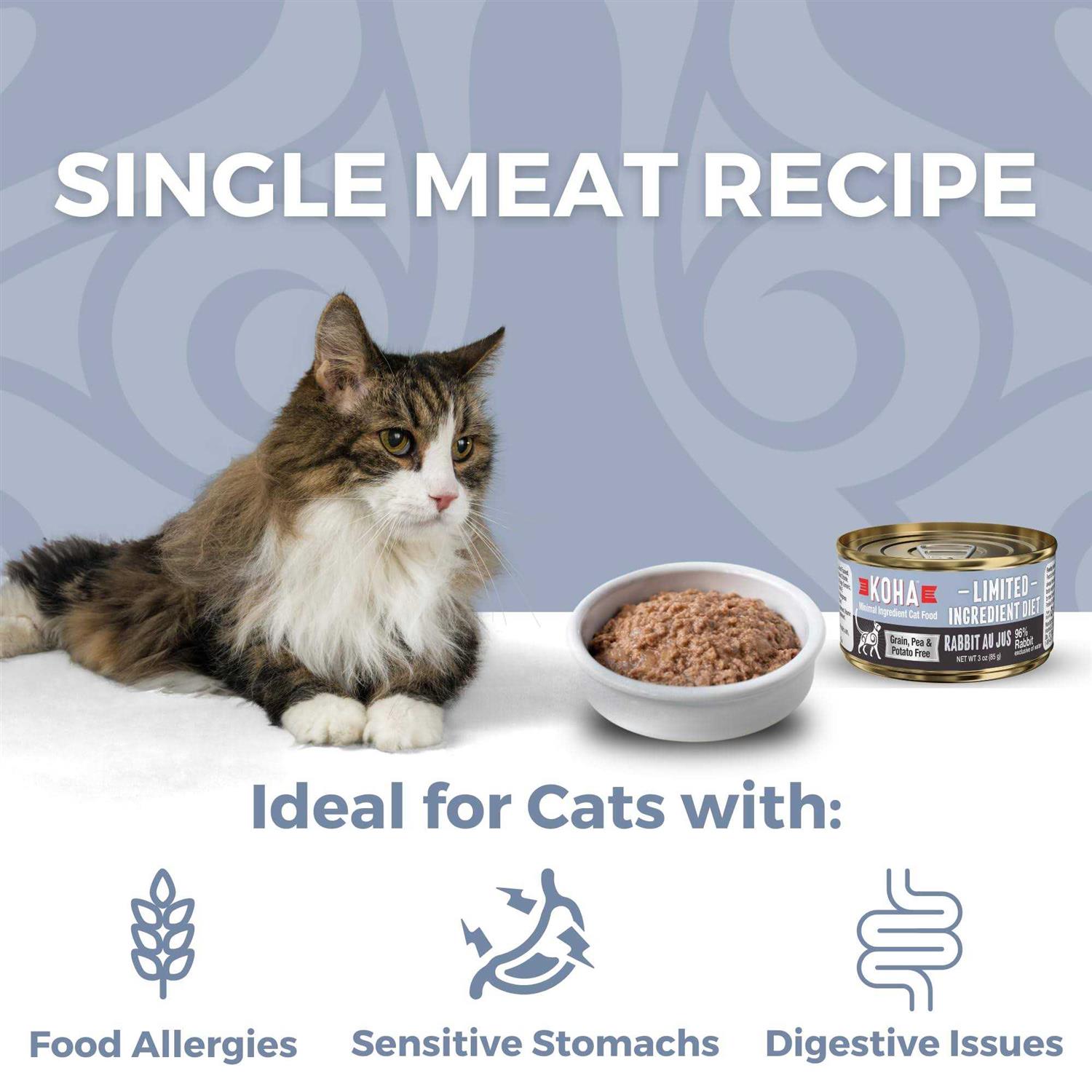 Koha Limited Ingredient Diet Rabbit Pate for Cats Single Meat Wet Cat Food for Sensitive Stomachs - Pet Supplies online store