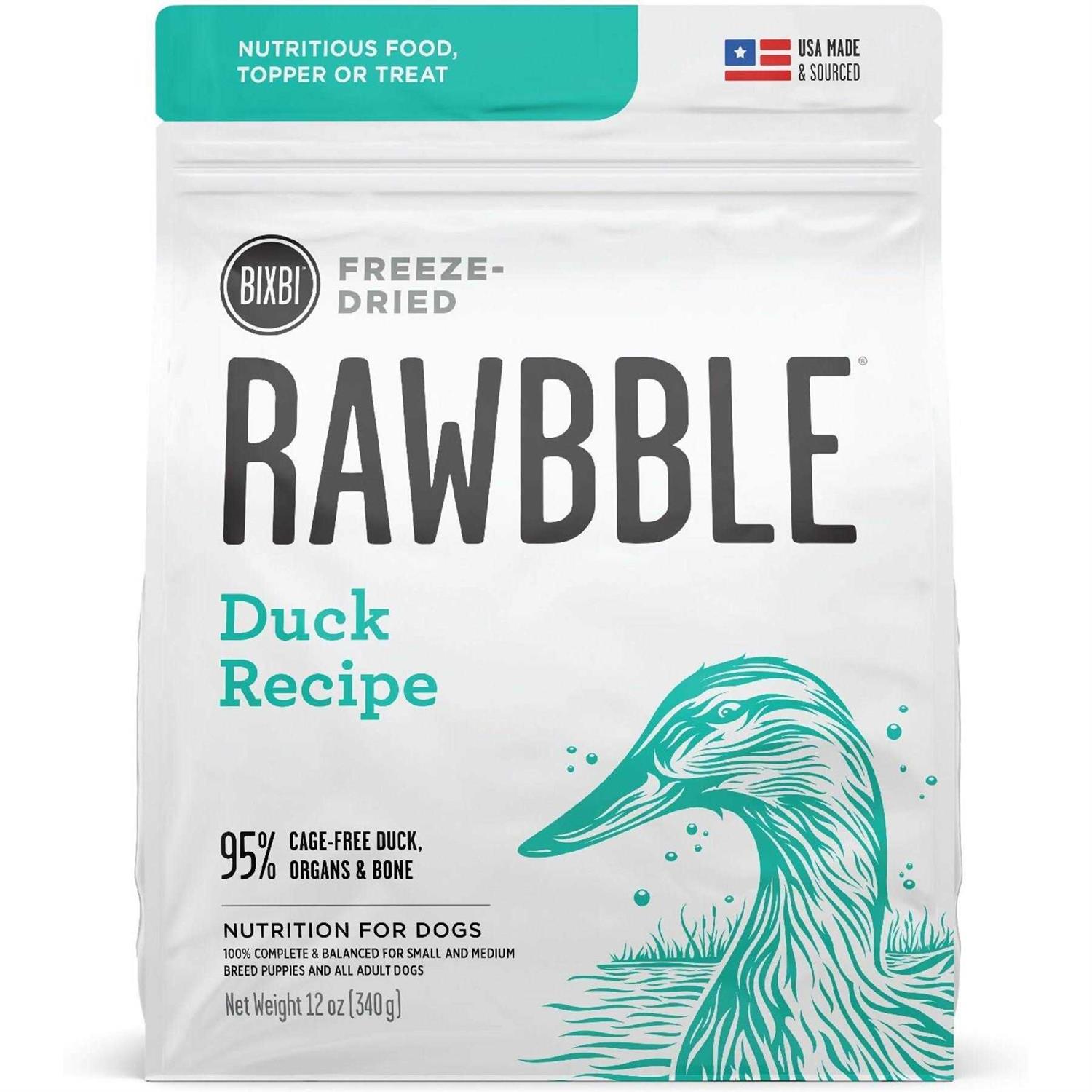 Bixbi Dog Food Rawbble Freeze Dried Duck Recipe - Pet Supplies online store