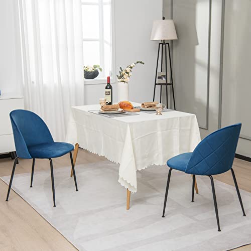 Giantex Modern Velvet Dining Chairs Set of 4 - Comfy Vanity Desk Chair for Living Room, Bedroom, Classic Upholstered Dining Room Chairs for Restaurant, Small Space, Teal Blue