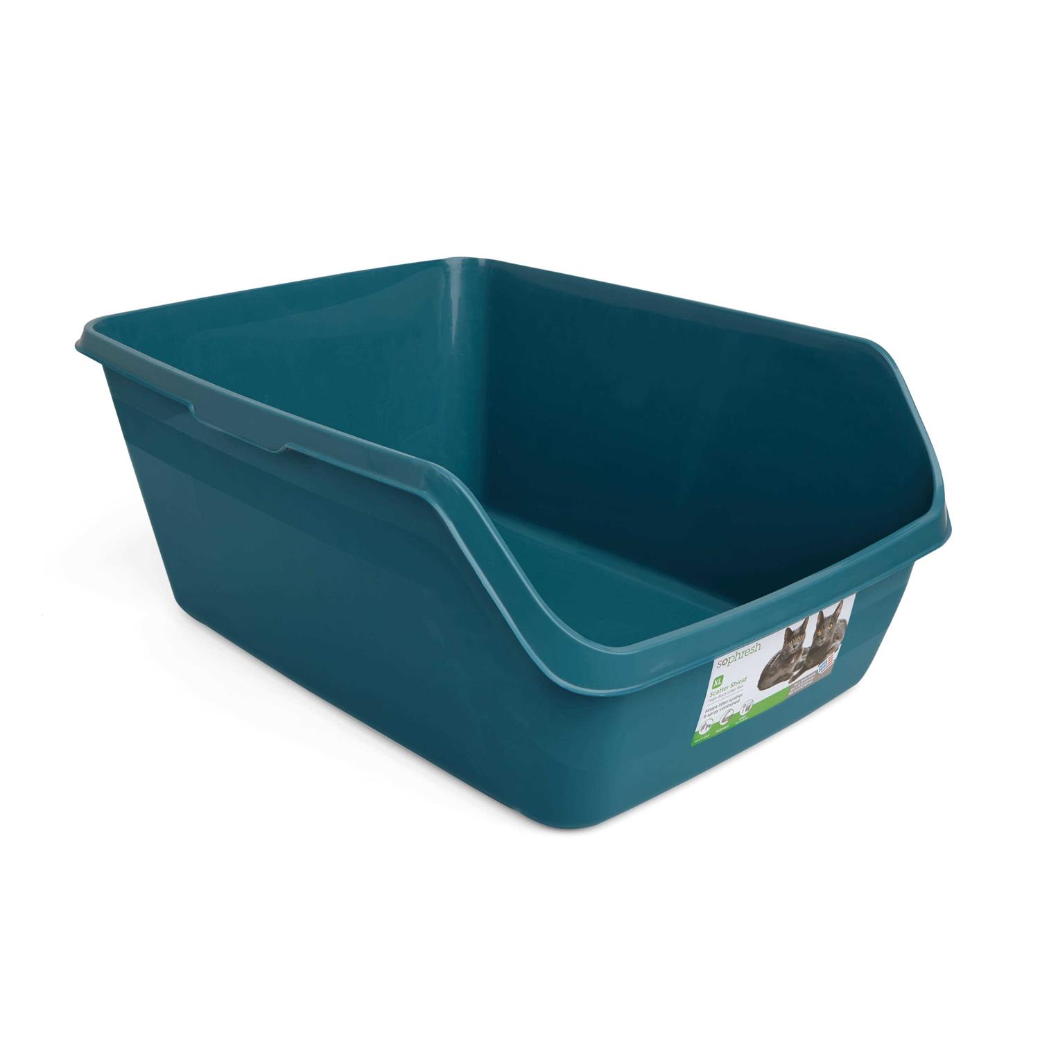 So Phresh Scatter Shield High-Back Litter Box - Pet Supplies online store