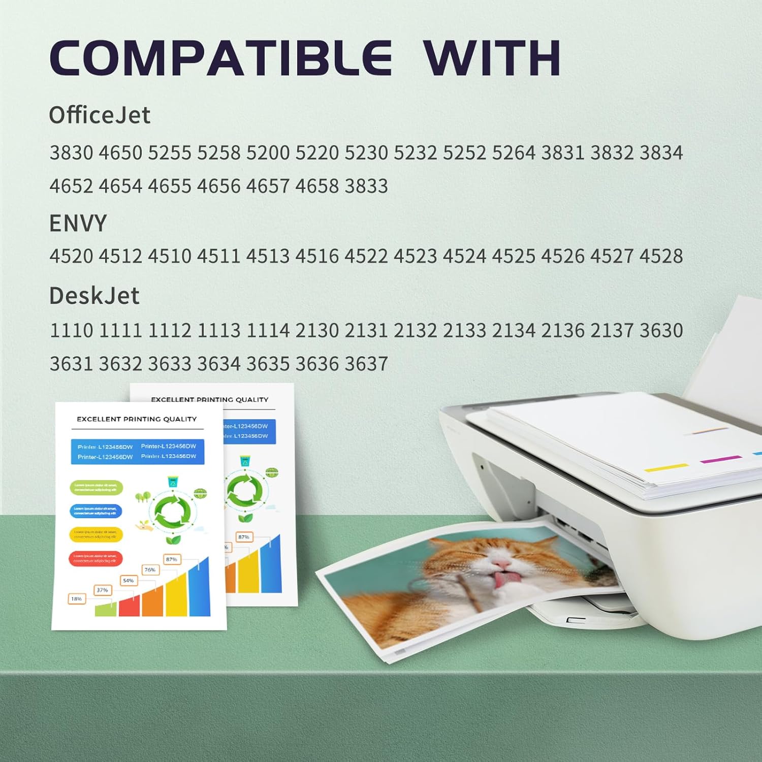 ZIPRINT 63 Ink Cartridge Combo Pack Remanufactured Replacement for HP Ink 63 63XL Ink Cartridge for HP OfficeJet 3830 5255 5258 5200 Envy 4520 4512 DeskJet 1112 3630 3632, 2 Pack, 63XL Black and Color