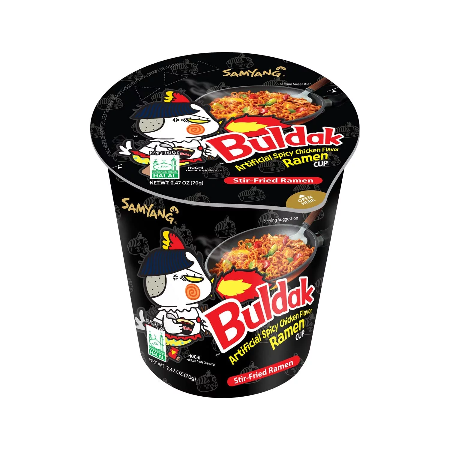 Samyang Buldak Spicy Hot Chicken Stir-Fried Cup Noodles (Pack Of 6)