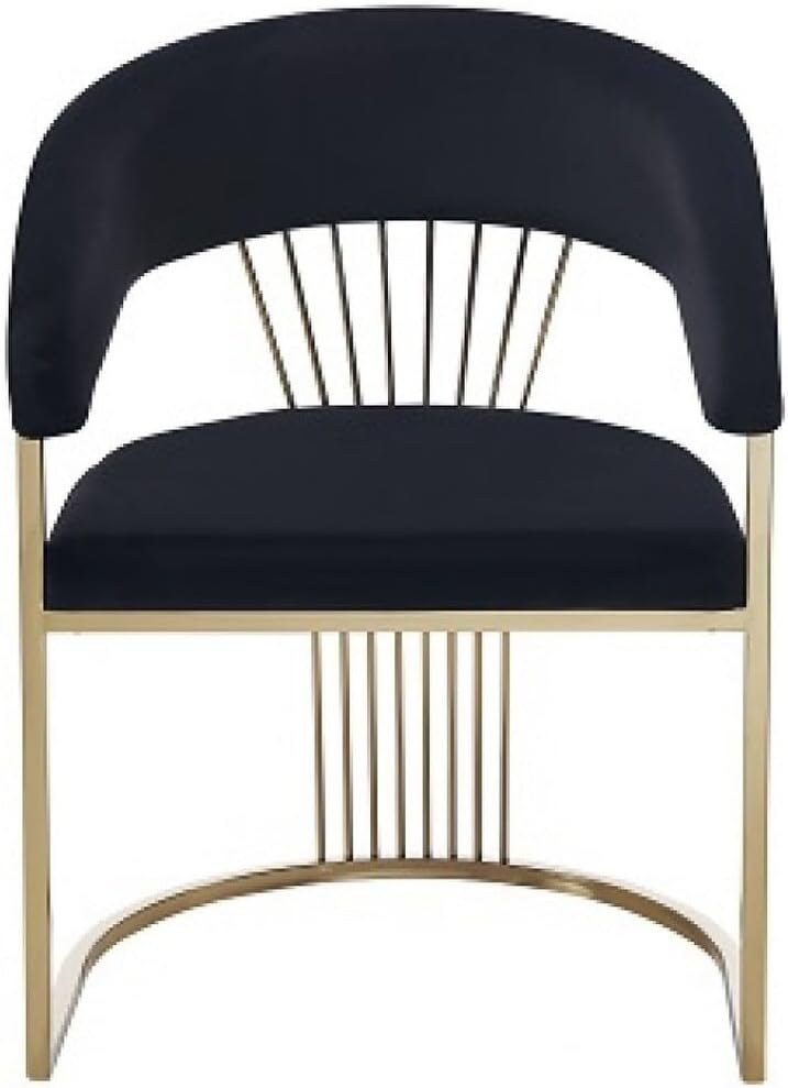Overstock Modrest Linda Modern Black Velvet and Gold Dining Chair